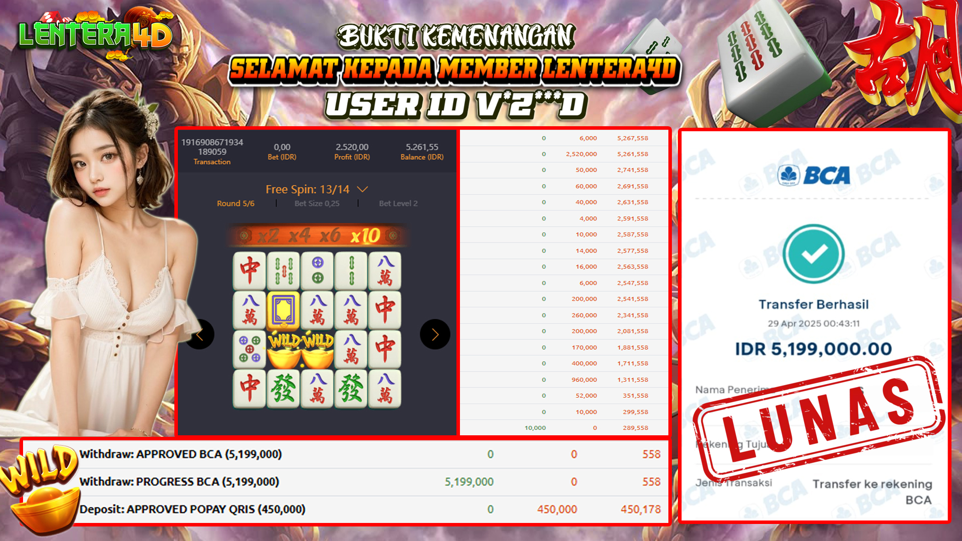 JACKPOT MAHJONG WAYS 29 APRIL 2025