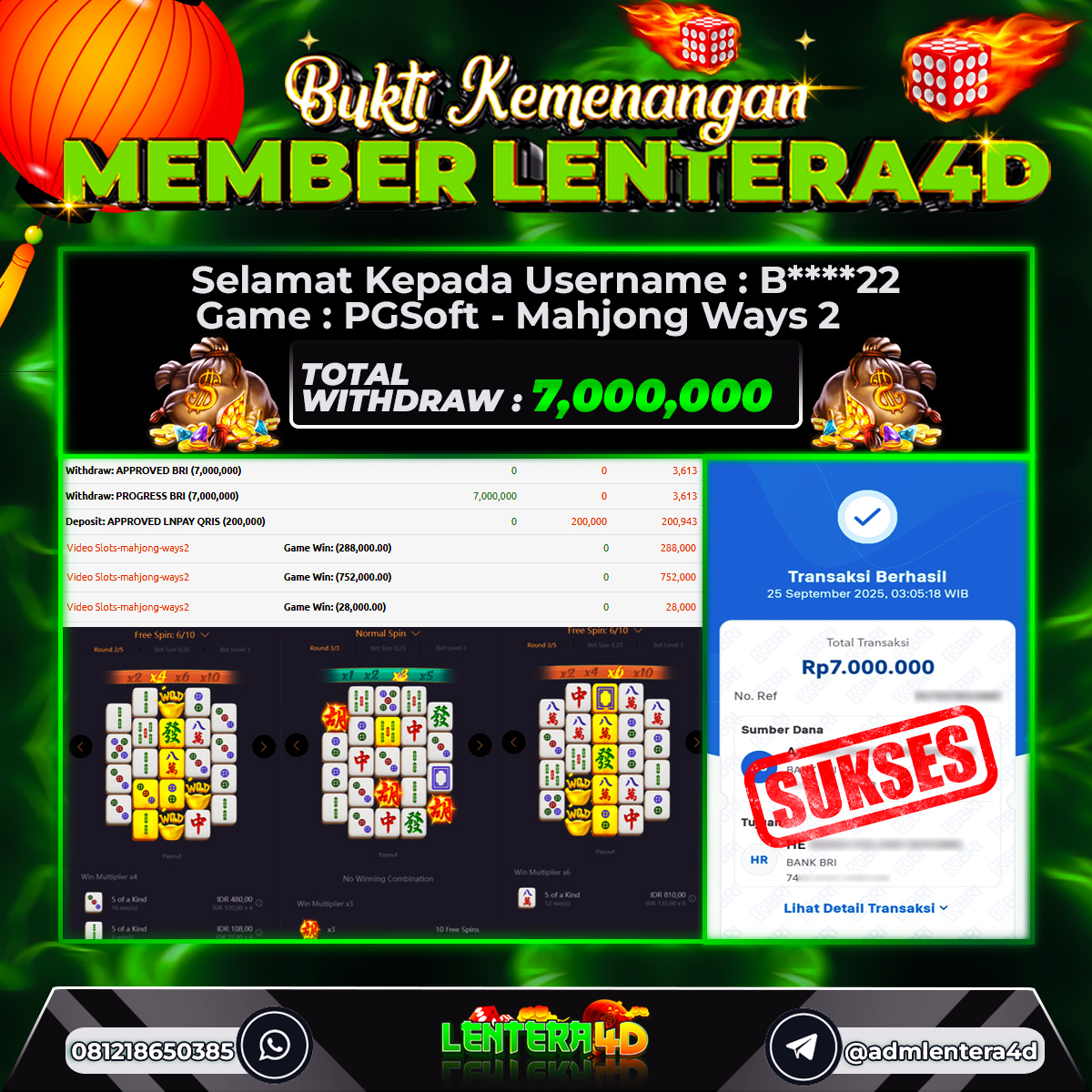 JACKPOT MAHJONG WAYS 25 SEPTEMBER 2025