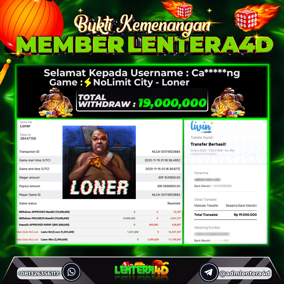 JACKPOT LONER 15 NOVEMBER 2025